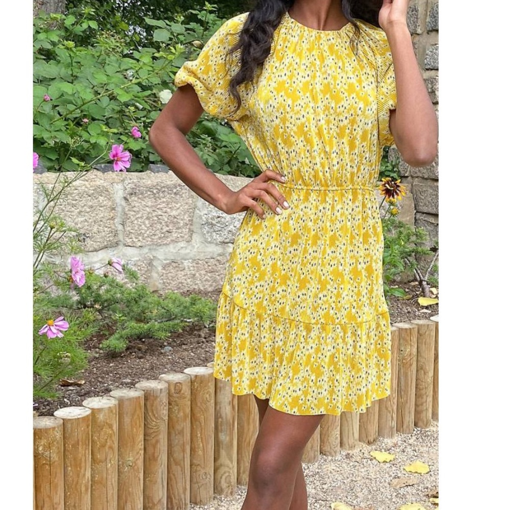 Floral Plisse Dress